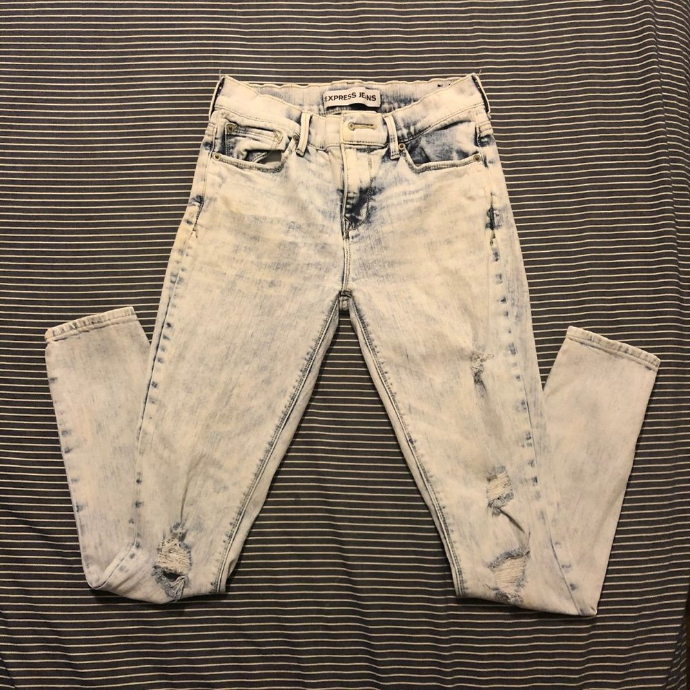 Women's Express Mia MidRise Whitewash Jeans size 2